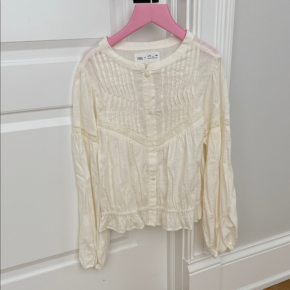 Zara Cream Long Sleeve Kids Top (never worn)